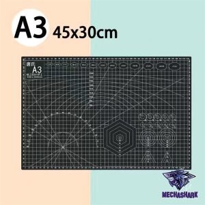 Dụng cụ thủ công bảng lót cắt kỹ thuật tự liền Cutting Mat khổ A3 Đen chất liệu nhựa dẻo