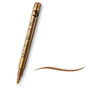 Bút lông đầu cọ màu nhũ ánh kim vàng và bạc Metallic Brush Pen